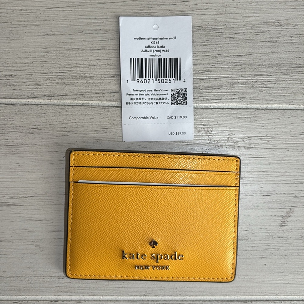 Kate Spade Mustard Yellow Card Holder - Picture 5 of 5